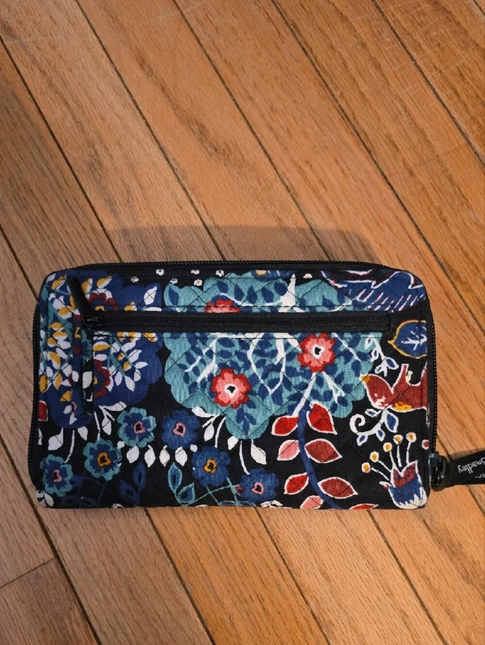 Vera Bradley Black Floral Horse Print Zip Wallet